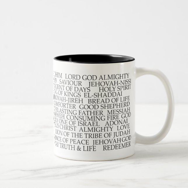 Caneca De Café Em Dois Tons Nomes de Deus (Direita)