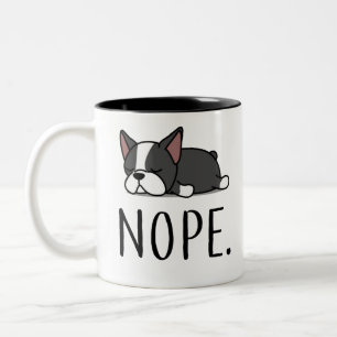 Caneca De Café Em Dois Tons Nope Boston Terrier