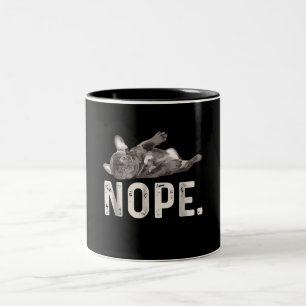 Caneca De Café Em Dois Tons Nope Lazy French Bulldog Dog Lover Gift