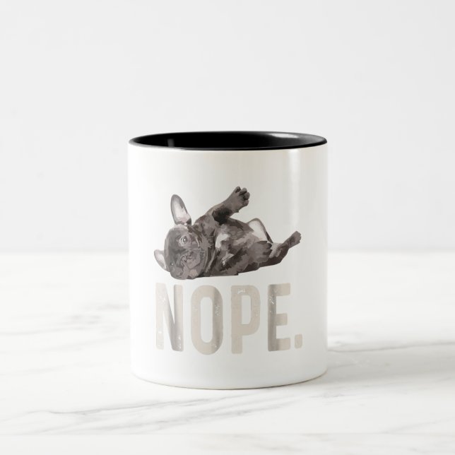 Caneca De Café Em Dois Tons Nope Lazy French Bulldog Lover Gift (Centro)