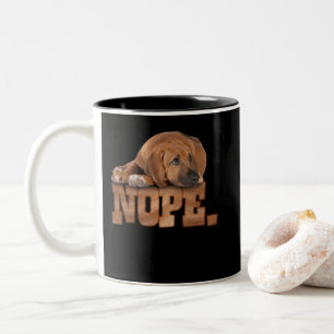 Caneca De Café Em Dois Tons Nope Ridgeback Dog Lover