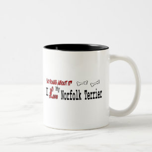 Caneca De Café Em Dois Tons Norfolk Terrier (I Love)