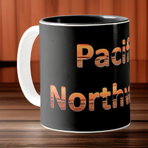 Caneca De Café Em Dois Tons Noroeste do Pacífico com o Sunset das Ilhas San J