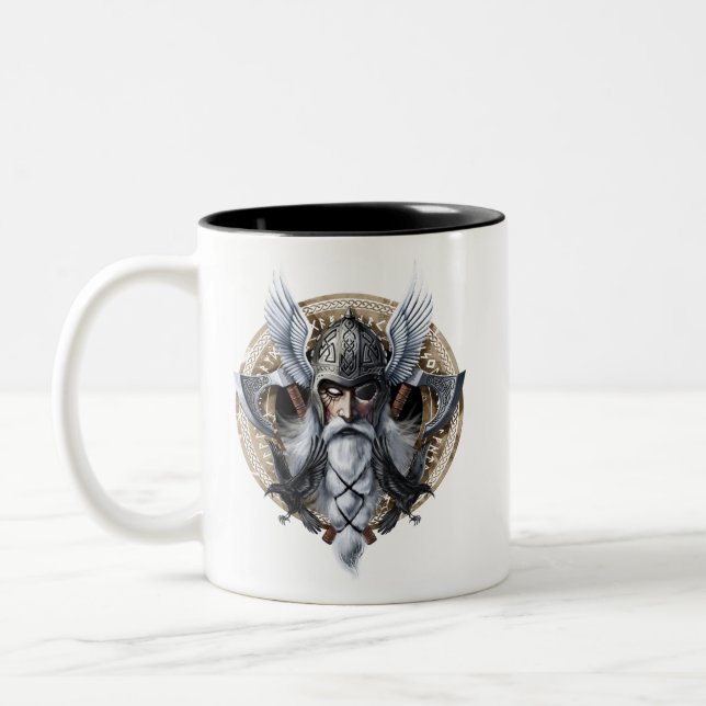 Caneca De Café Em Dois Tons Norse Warrior God Odin (Esquerda)