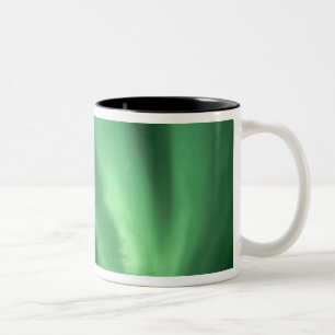Caneca De Café Em Dois Tons Nortes, Aurora borealis, sobre os sopés