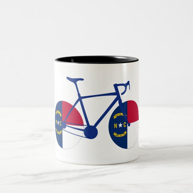 Caneca De Café Em Dois Tons North Carolina Flag Cycling (Centro)