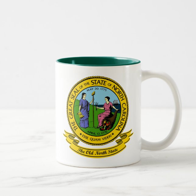 Caneca De Café Em Dois Tons North Carolina Seal (Direita)