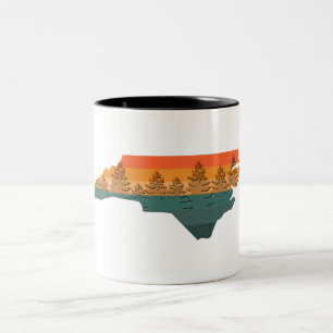 Caneca De Café Em Dois Tons North Carolina Tree Silhouette