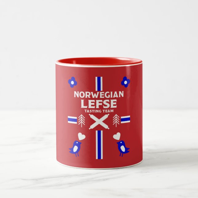 Caneca De Café Em Dois Tons Norueguês - Esquerda Flatpão Apron (Centro)