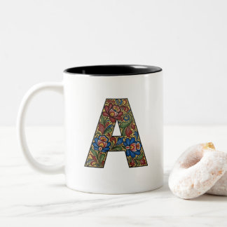 Caneca De Café Em Dois Tons Norwegian Rosemaling Norway Initial A Mug