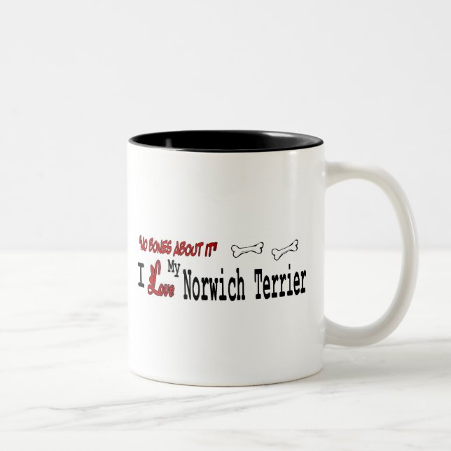 Caneca De Café Em Dois Tons Norwich Terrier (I Love) (Direita)