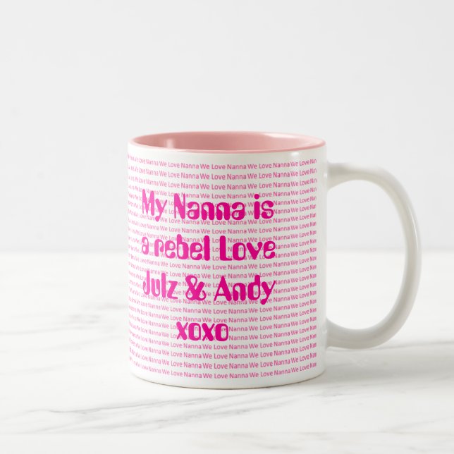 Caneca De Café Em Dois Tons Nós amamos Nanna (Direita)