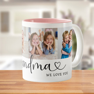 Caneca De Café Em Dois Tons Nós Amamos Você Vovó Script 4 Fotos Moderno