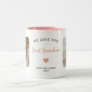 Caneca De Café Em Dois Tons Nós Amo-Te Excelente Vovó Foto Moderna Keepsasasas