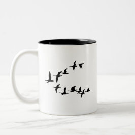 Caneca De Café Em Dois Tons Nós Aqui Em Cima Pássaros