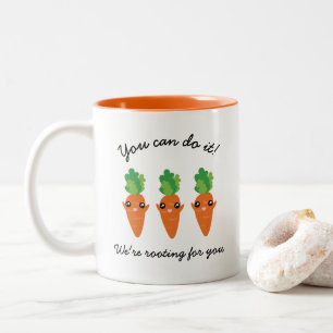 Caneca De Café Em Dois Tons Nós estamos enraizando para você cenouras
