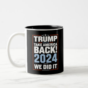 Caneca De Café Em Dois Tons Nós Fizemos Isso Trump Bandeira EUA Presidente 47