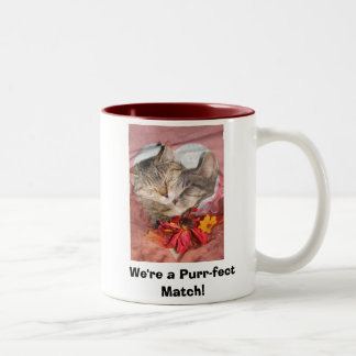 Caneca De Café Em Dois Tons Nós somos um fósforo do purr-fect!