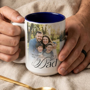 Caneca De Café Em Dois Tons Nós Te Amamos Papai Colagem de Fotos Lembrança do 