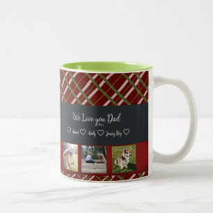 Caneca De Café Em Dois Tons Nós Te Amo Pai, Personalizada Grade De Fotografias