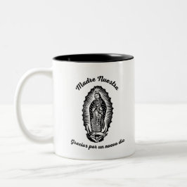 Caneca De Café Em Dois Tons Nossa Senhora de Guadalupe Café Mug, Preta e Branc