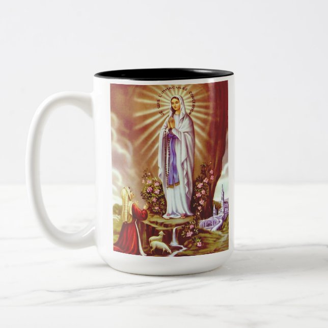Caneca De Café Em Dois Tons Nossa Senhora de Lourdes (Esquerda)