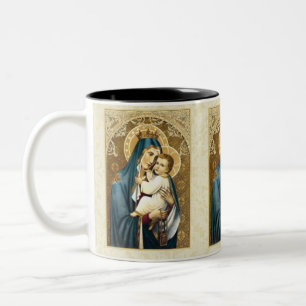 Caneca De Café Em Dois Tons Nossa senhora do laço Bord decorativo Dourado de