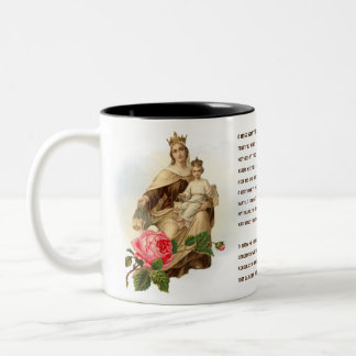 Caneca De Café Em Dois Tons Nossa Senhora do Monte Carmel Orando Jesus Scapula