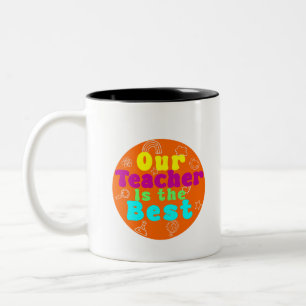 Caneca De Café Em Dois Tons Nosso professor é o melhor Design colorido