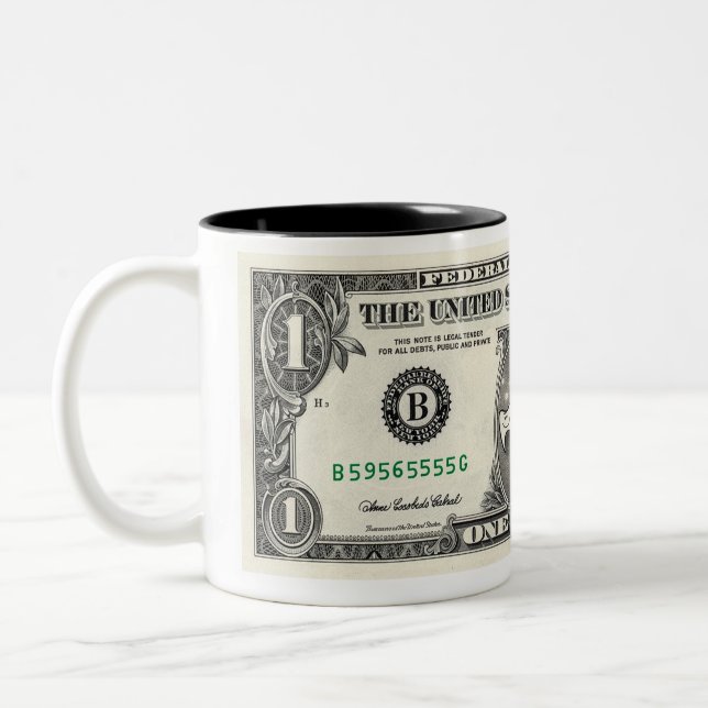 Caneca De Café Em Dois Tons Nota de Dólar da Fada dos Dentes (Esquerda)