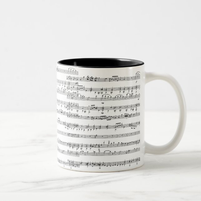 Caneca De Café Em Dois Tons Notas da música (Direita)