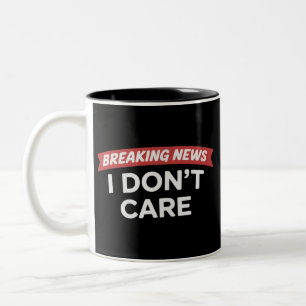 Caneca De Café Em Dois Tons Notícias de Última Hora Não Me Importo Piada Engra