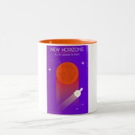 Caneca De Café Em Dois Tons Nova Horizons Grand Flypast de Plutão arte espacia