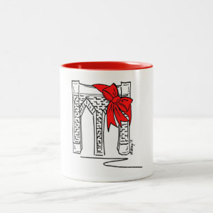 Caneca De Café Em Dois Tons Nova Iorque de Natal do Brooklyn Bridge