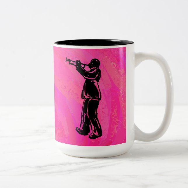Caneca De Café Em Dois Tons Nova York Boogie Nights Trompete Rosa quente (Direita)