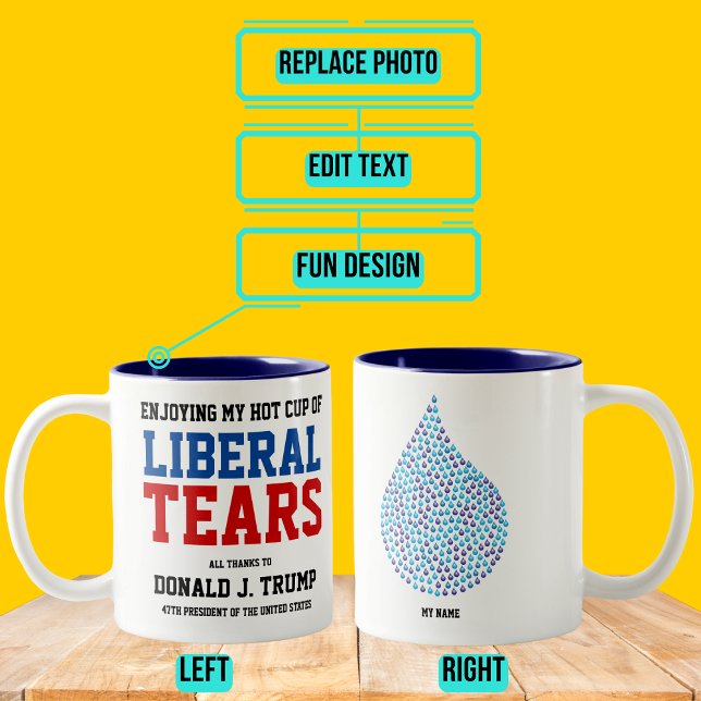 Caneca De Café Em Dois Tons Novas lágrimas Liberais (Please enjoy our design and see the others in the collection.)