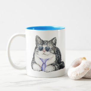 Caneca De Café Em Dois Tons Novidade engraçada eu trabalho duro para o meu ga