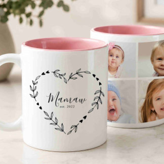 Caneca De Café Em Dois Tons Novo Ano da Mawmaw Est. Quatro Colagem de Fotos