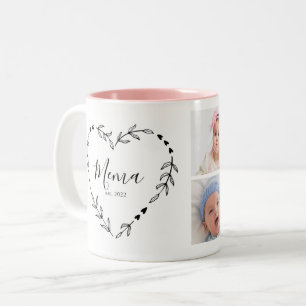 Caneca De Café Em Dois Tons Novo Ano da Vovó Est. Quatro Colagem de Fotos