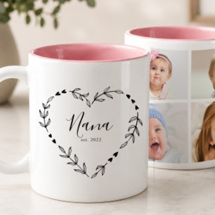 Caneca De Café Em Dois Tons Novo Ano da Vovó Est. Quatro Colagem de Fotos