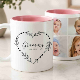 Caneca De Café Em Dois Tons Novo Ano de Grammy Est. Quatro Colagem de Fotos