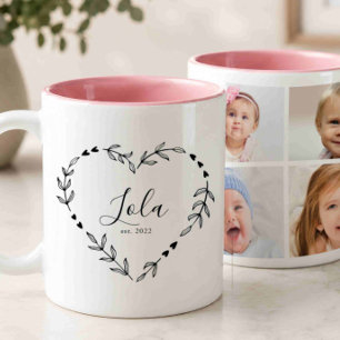 Caneca De Café Em Dois Tons Novo Ano Lola Est. Quatro Colagem de Fotos