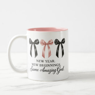 Caneca De Café Em Dois Tons Novo Ano Novos Começos Mesmo Deus Incrível Religio