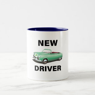 Caneca De Café Em Dois Tons Novo condutor de automóvel provisório
