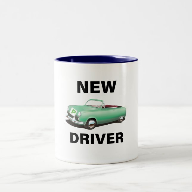 Caneca De Café Em Dois Tons Novo condutor de carro provisório (Centro)