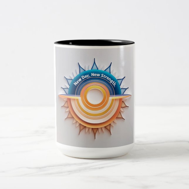 Caneca De Café Em Dois Tons Novo dia, nova força (Centro)