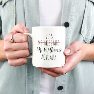 Caneca De Café Em Dois Tons Novo Doutorado PHD Doutor Grau Escolar Graduação