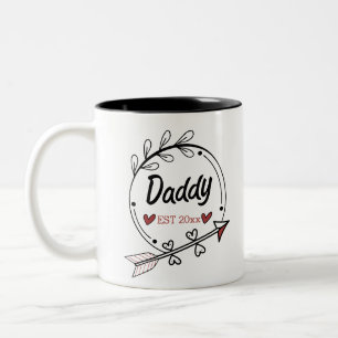 Caneca De Café Em Dois Tons Novo Pai de Pais Personalizado Ano Estabelecido