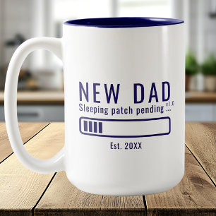 Caneca De Café Em Dois Tons Novo Papai Remendo Dormente Tipografia Negrito