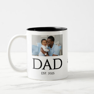 Caneca De Café Em Dois Tons Novo Presente para o PAI Texto Personalizado Foto 